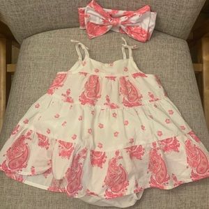 ❤️🤍💙 Baby Girls Dress & bow headband ❤️🤍💙 3-6M